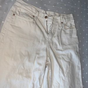 Wide leg jeans , snatched waist